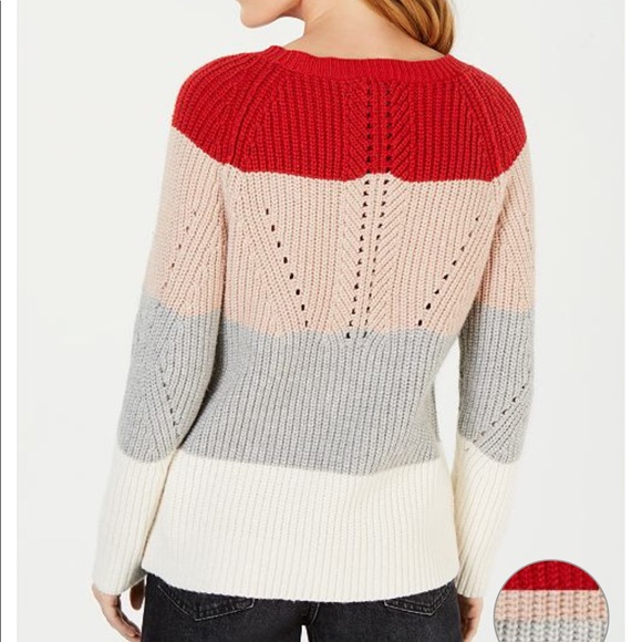 Lucky Brand Colorblocked Poinelle-Knit Sweater - Picture 2 of 2